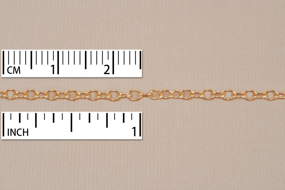Chain & Clasps Matte Gold Finish, Small Round Cable Chain, 18"